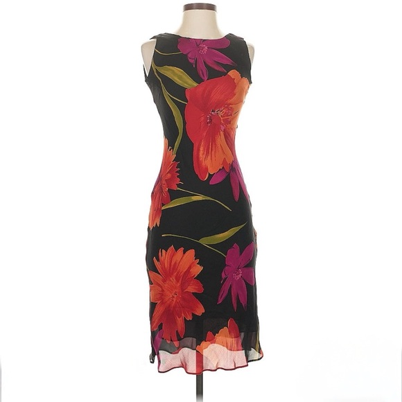 Cache Vintage Silk Floral Dress 2 - Picture 1 of 5
